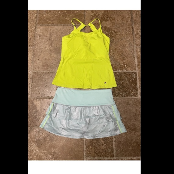 Fila top & lucky in love skort Dresses & Skirts - Fila top & Lucky In Love Tennis Skort 2-Piece outfit